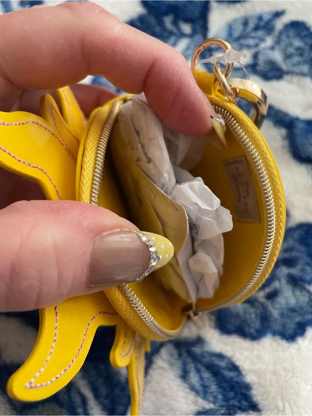 NWT Disney’s Rapunzel Bath & Body Works Yellow Sun Keychain Coin Purse